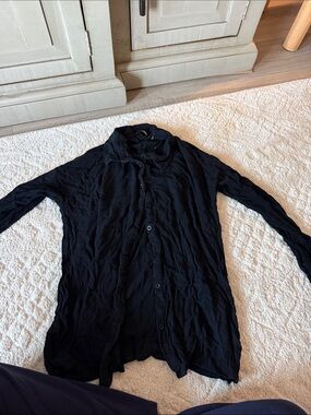 Missguided Black Lightweight Button-Front Shirt Jacket